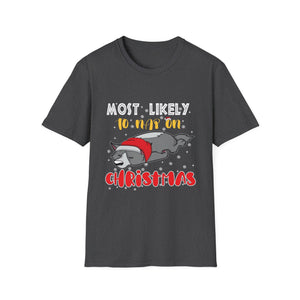 Most Likely To Nap On Christmas Funny Family Christmas Unisex Softstyle T-Shirt