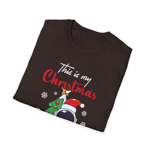 Astronaut Christmas Pajama Space Tree Snowflakes Xmas Gifts Unisex T-Shirt