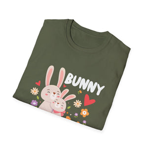 Bunny Mama T-Shirt — Cute Mother's Day Rabbit Tee with Floral Hearts