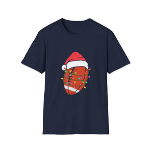 Santa Riding Motorcycle on Christmas - Biker US Flag T-Shirt-productor-mockup