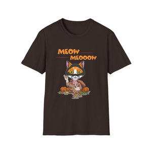 Thanksgiving Turkey Cat Meow Men Women Thanksgiving fake Cat T-Shir