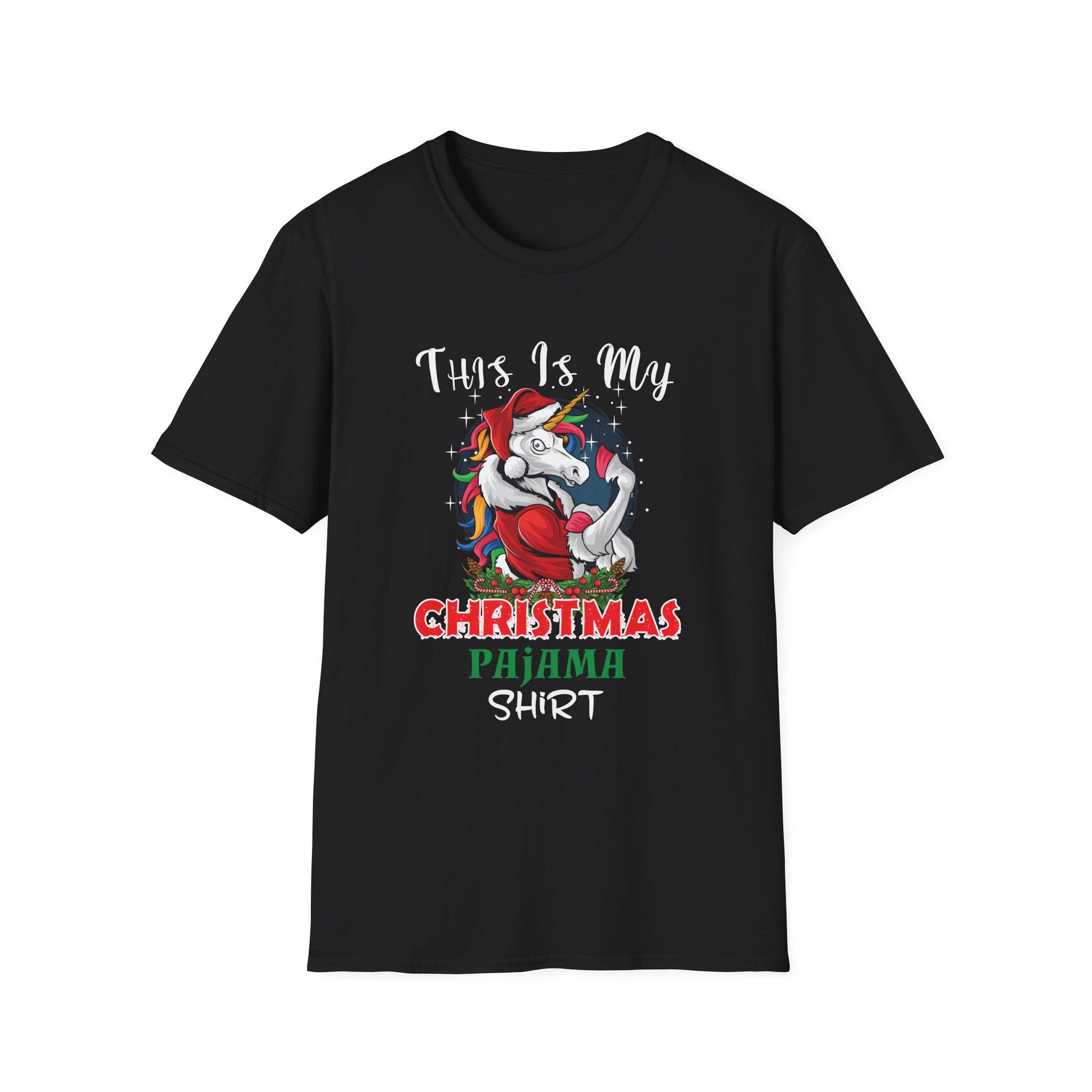 Christmas Pajama Shirt T-Shirt — 'This Is My Christmas Pajama Shirt' Unicorn Holiday Tee