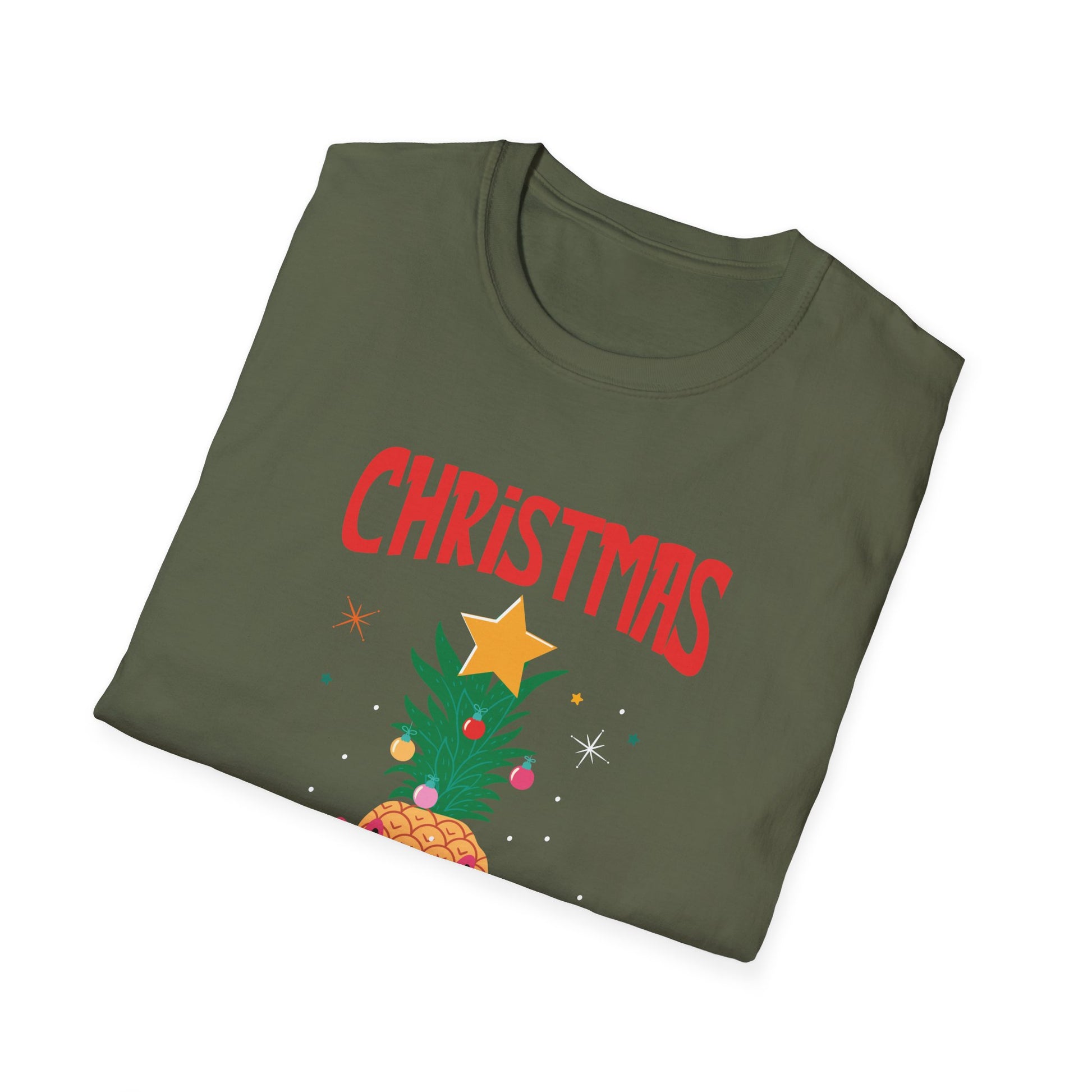 Christmas in July T-Shirt — Pineapple Santa Tree Graphic Tee
