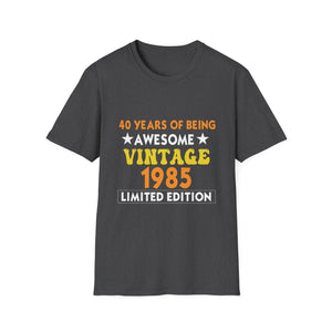 Vintage 1985 40th Birthday T-Shirt — 40 Years of Being Awesome, Limited Edition