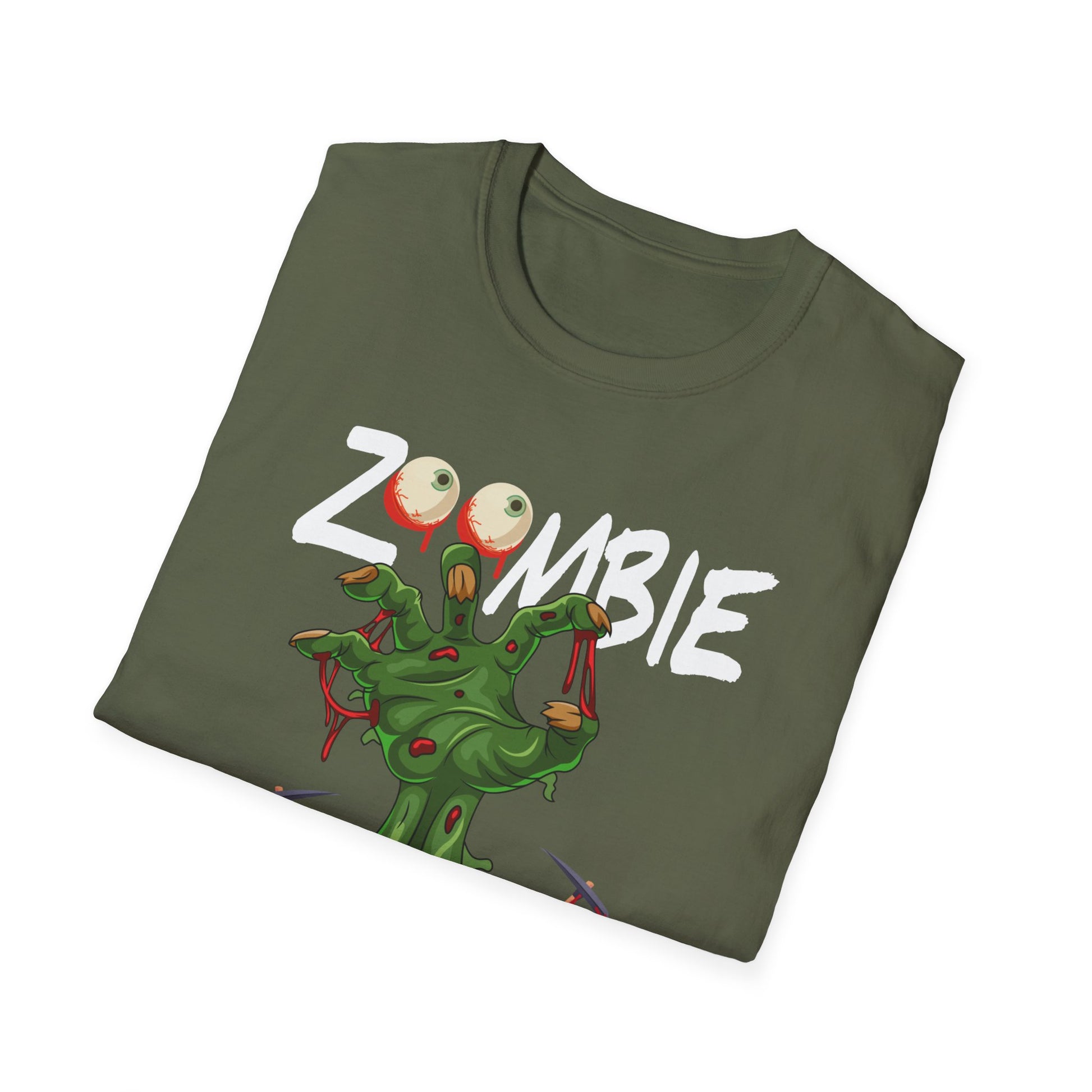 Zombie Hunter T-Shirt – Funny Halloween Graphic Tee with Cartoon Zombie