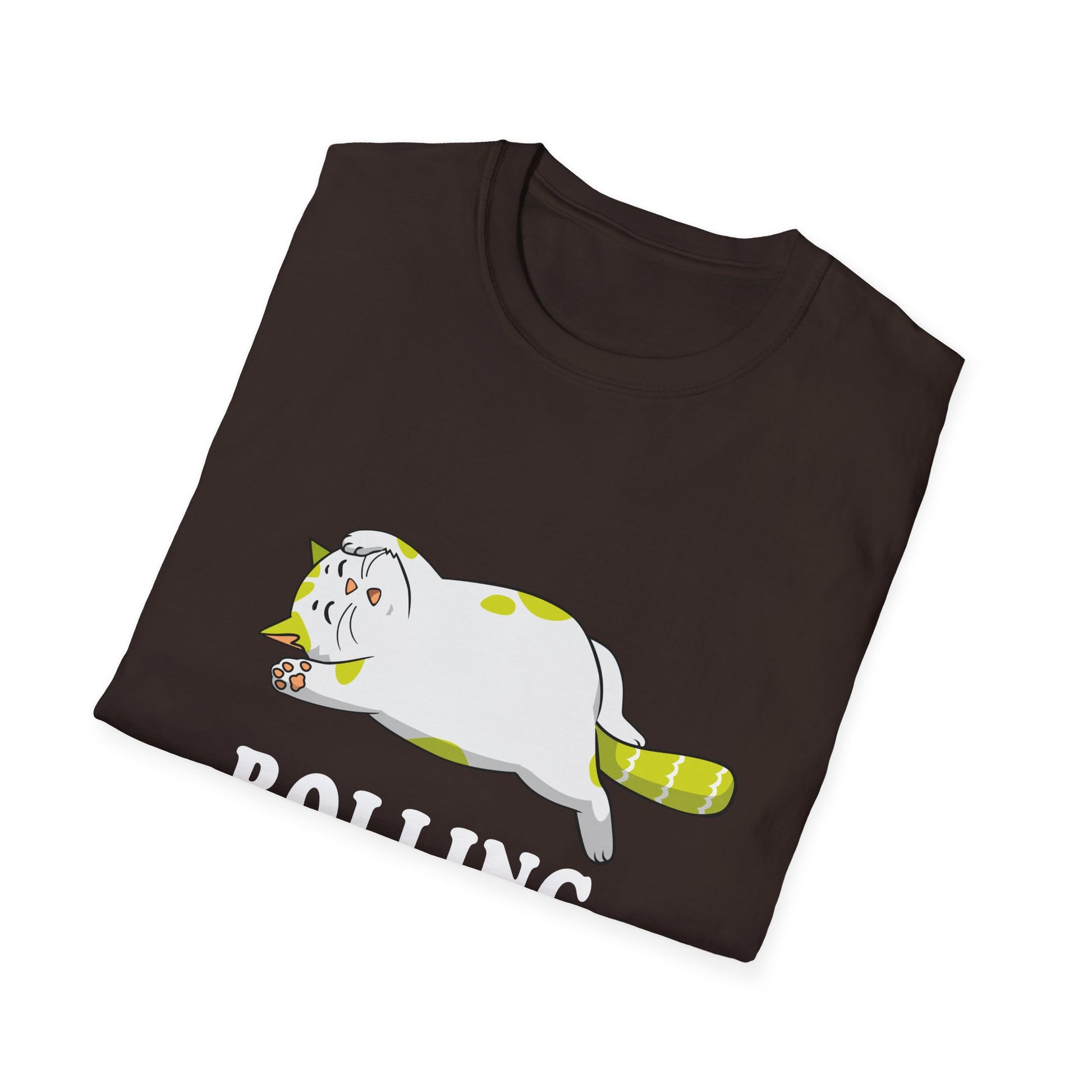 Cat T-Shirt — "Rolling Fatties" Funny Lazy Cat Graphic Tee
