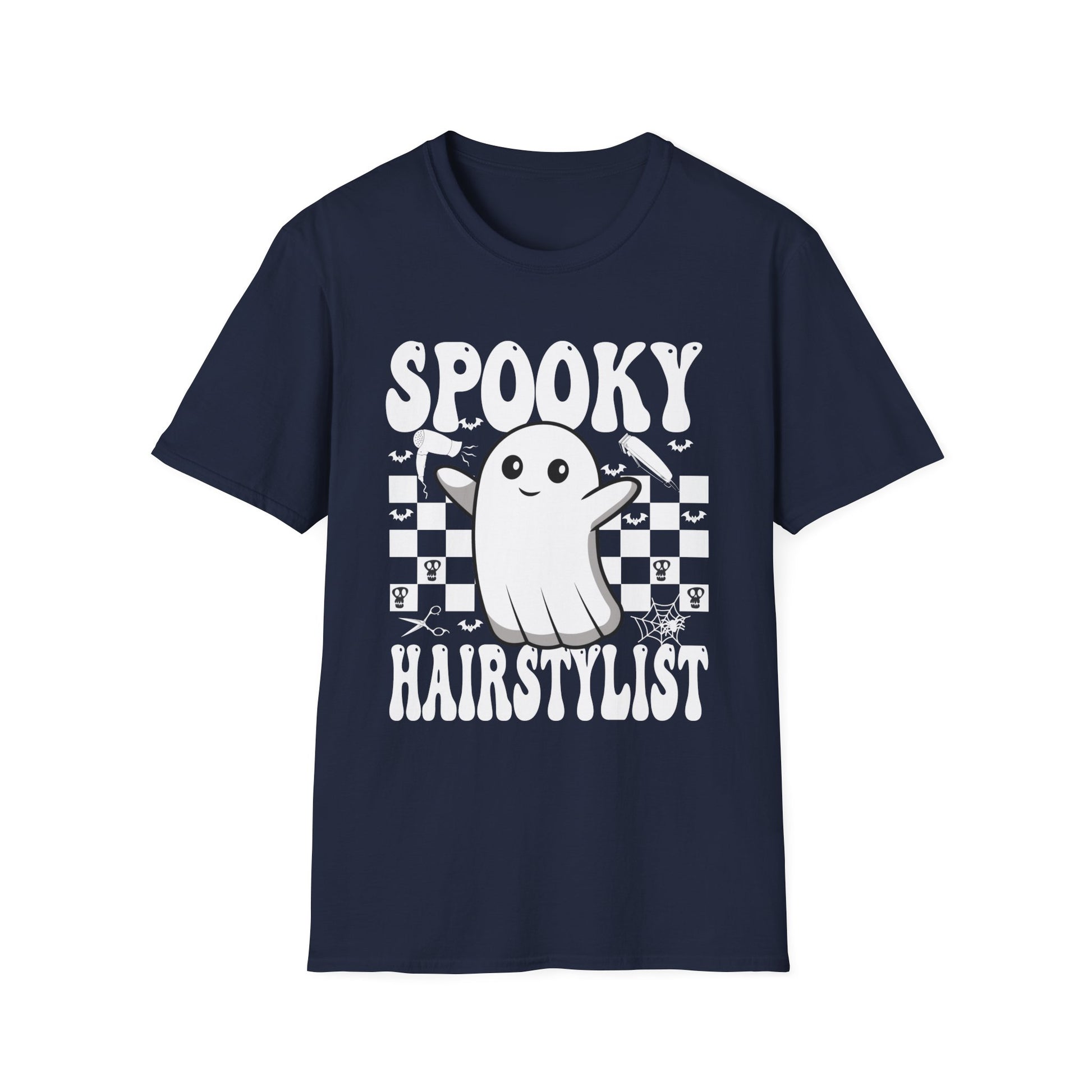 Spooky Hairstylist T-Shirt — Cute Ghost Hairdresser Halloween Tee
