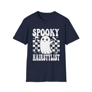 Spooky Hairstylist T-Shirt — Cute Ghost Hairdresser Halloween Tee