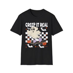 Creep It Real Vintage Ghost Halloween TeeUnisex Softstyle T-Shirt