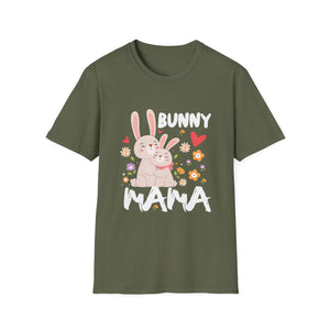 Bunny Mama T-Shirt — Cute Mother's Day Rabbit Tee with Floral Hearts