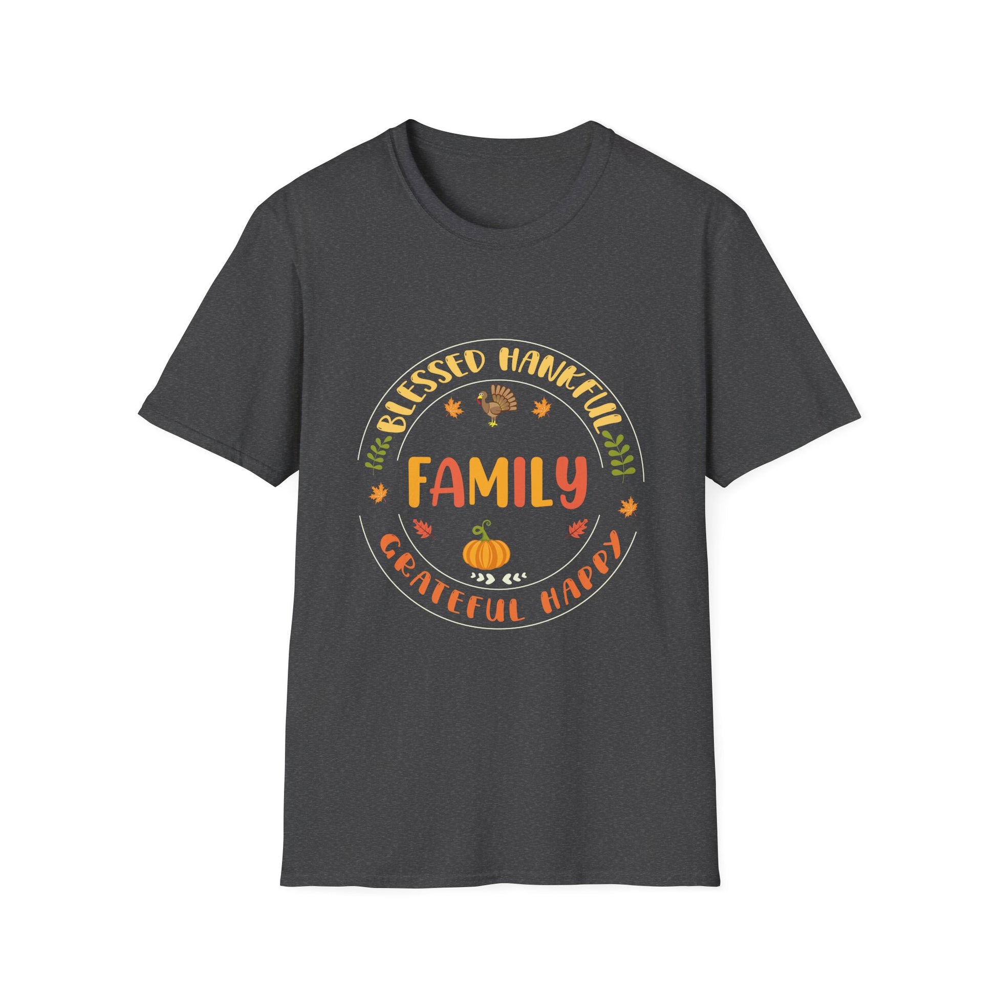 Thankful Family Thanksgiving T-Shirt — Blessed Grateful Happy Fall Design