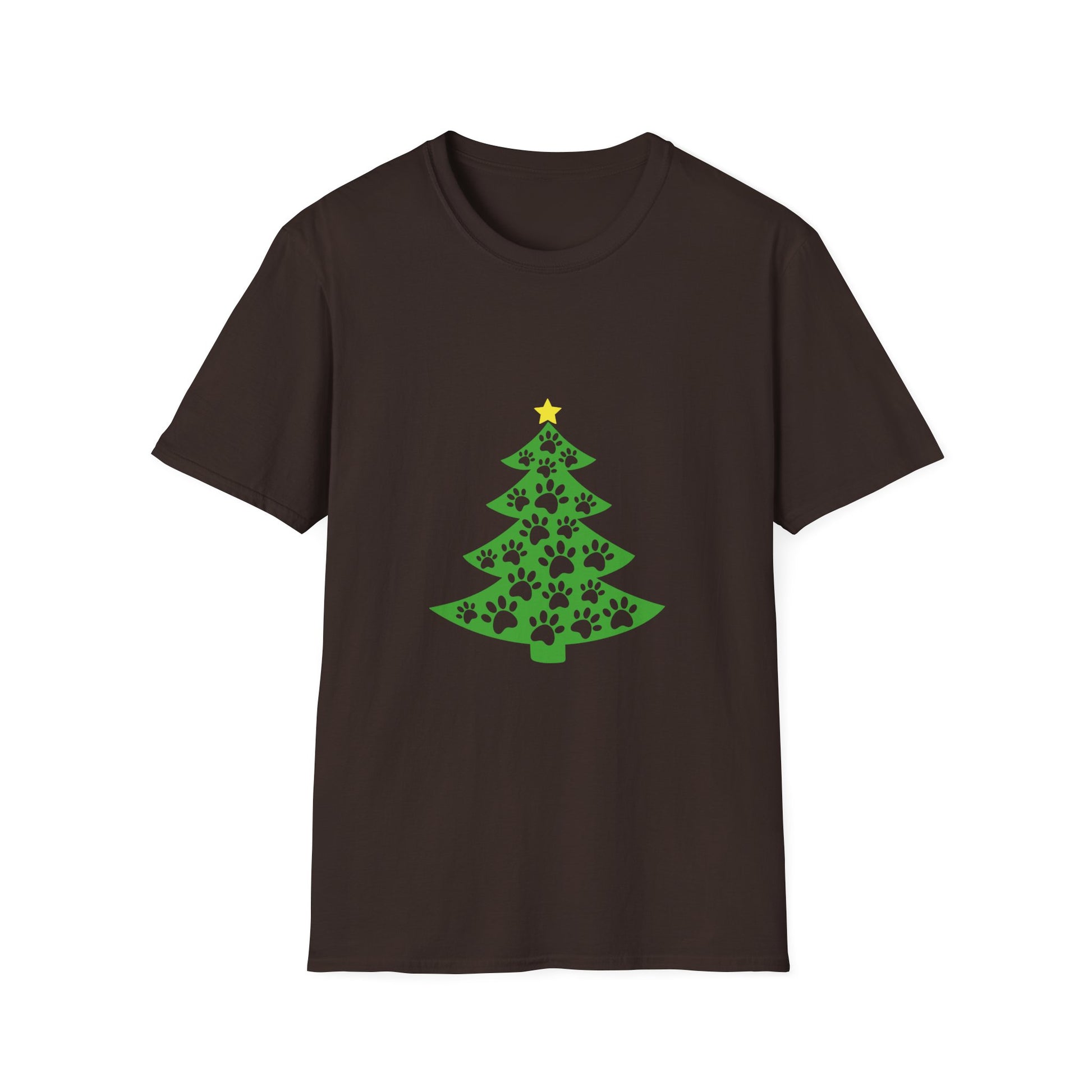 Christmas Paw Print T-Shirt — Pet Lover Holiday Tree Tee
