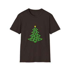 Christmas Paw Print T-Shirt — Pet Lover Holiday Tree Tee