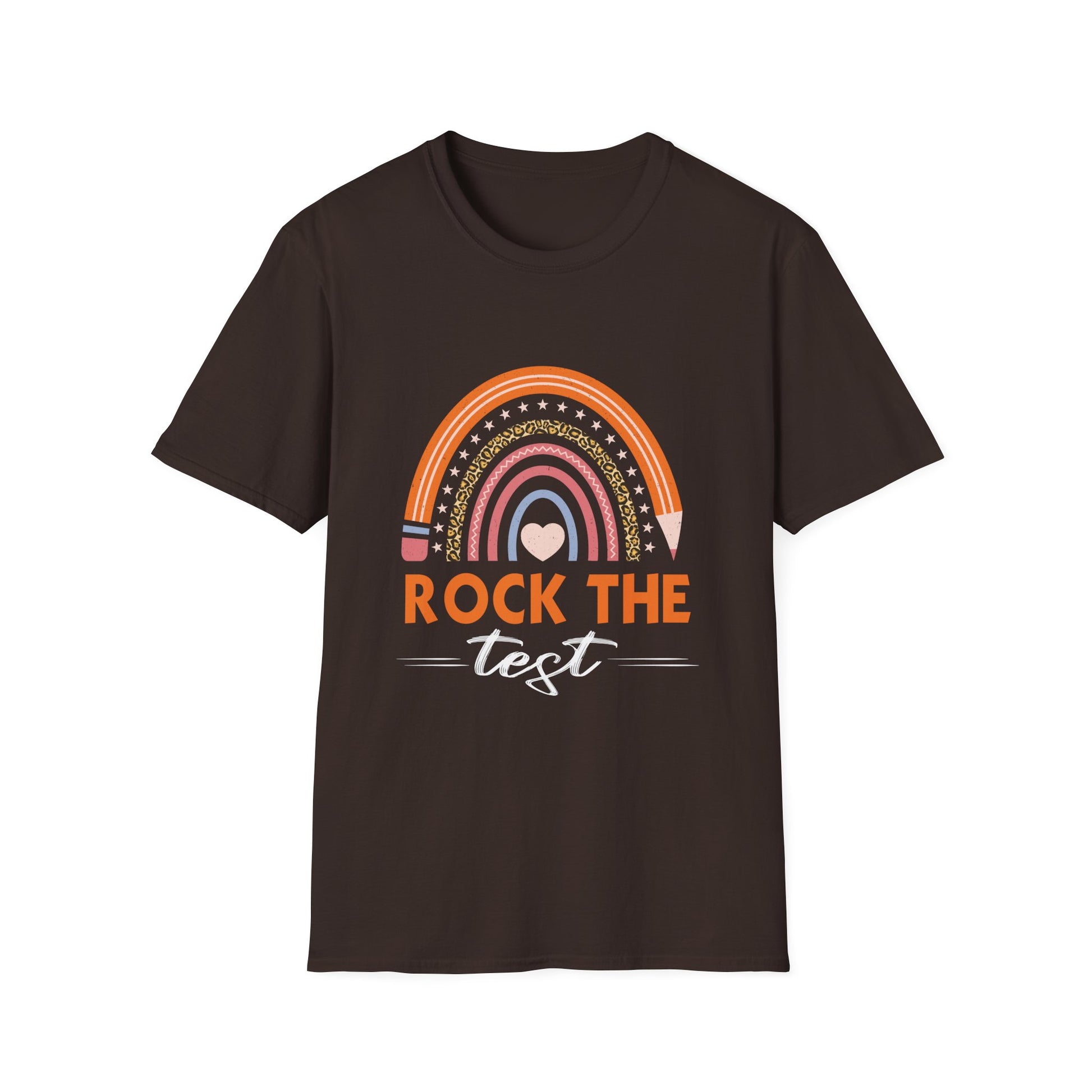 Rock the Test T-Shirt – Rainbow Teacher Appreciation / Test Day Motivational Tee