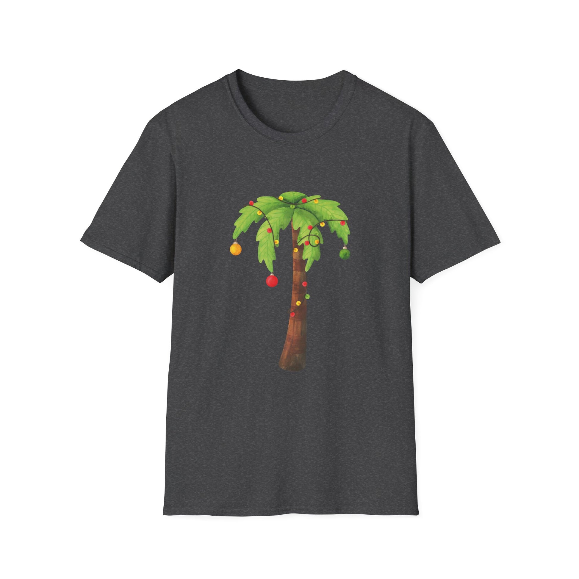 Palm Tree Ornament Graphic Tee — Tropical Holiday Palm Shirt