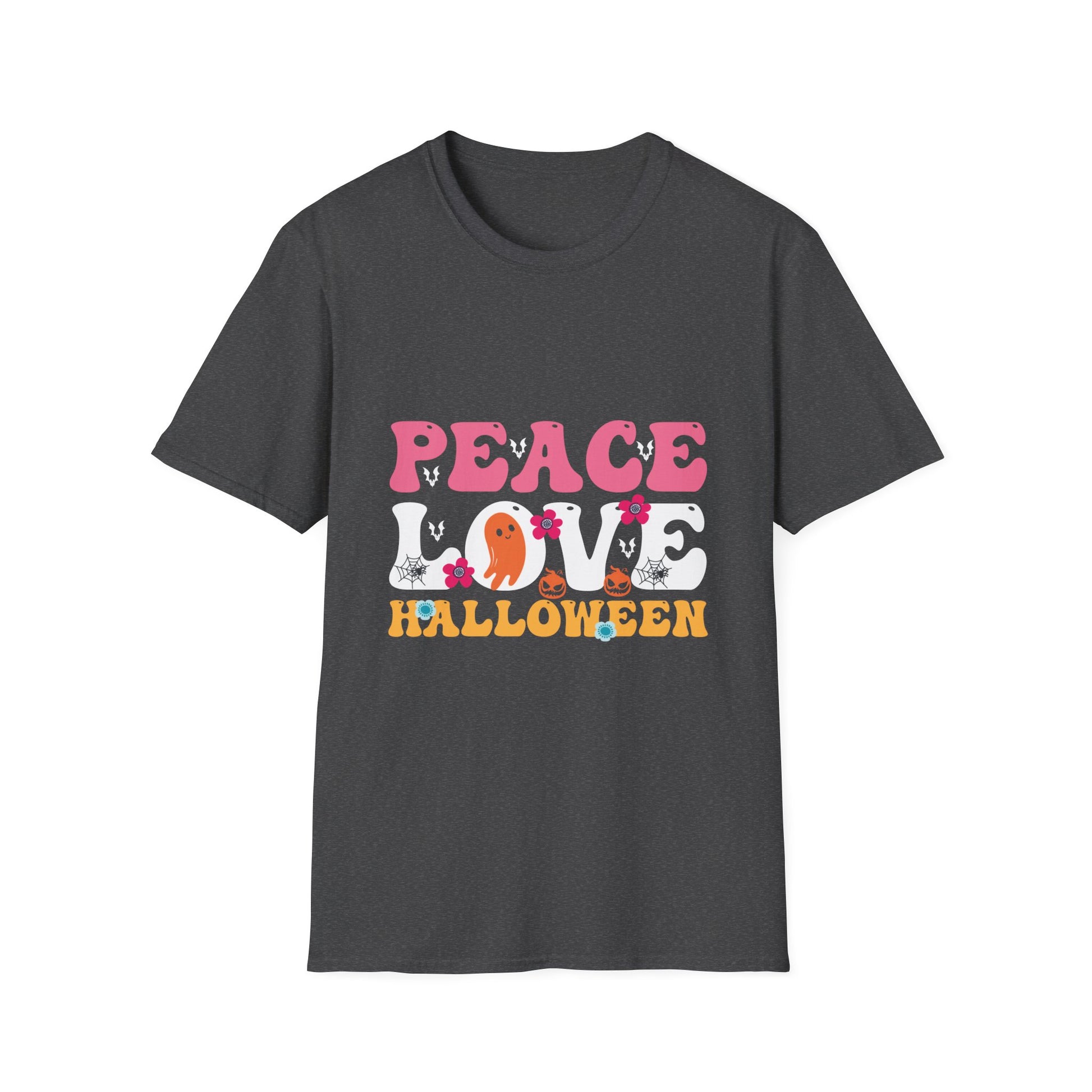 Peace Love Halloween Groovy Halloween Women Girls Kids TeeUnisex Softstyle T-Shirt