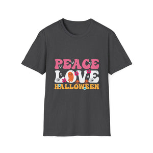 Peace Love Halloween Groovy Halloween Women Girls Kids TeeUnisex Softstyle T-Shirt