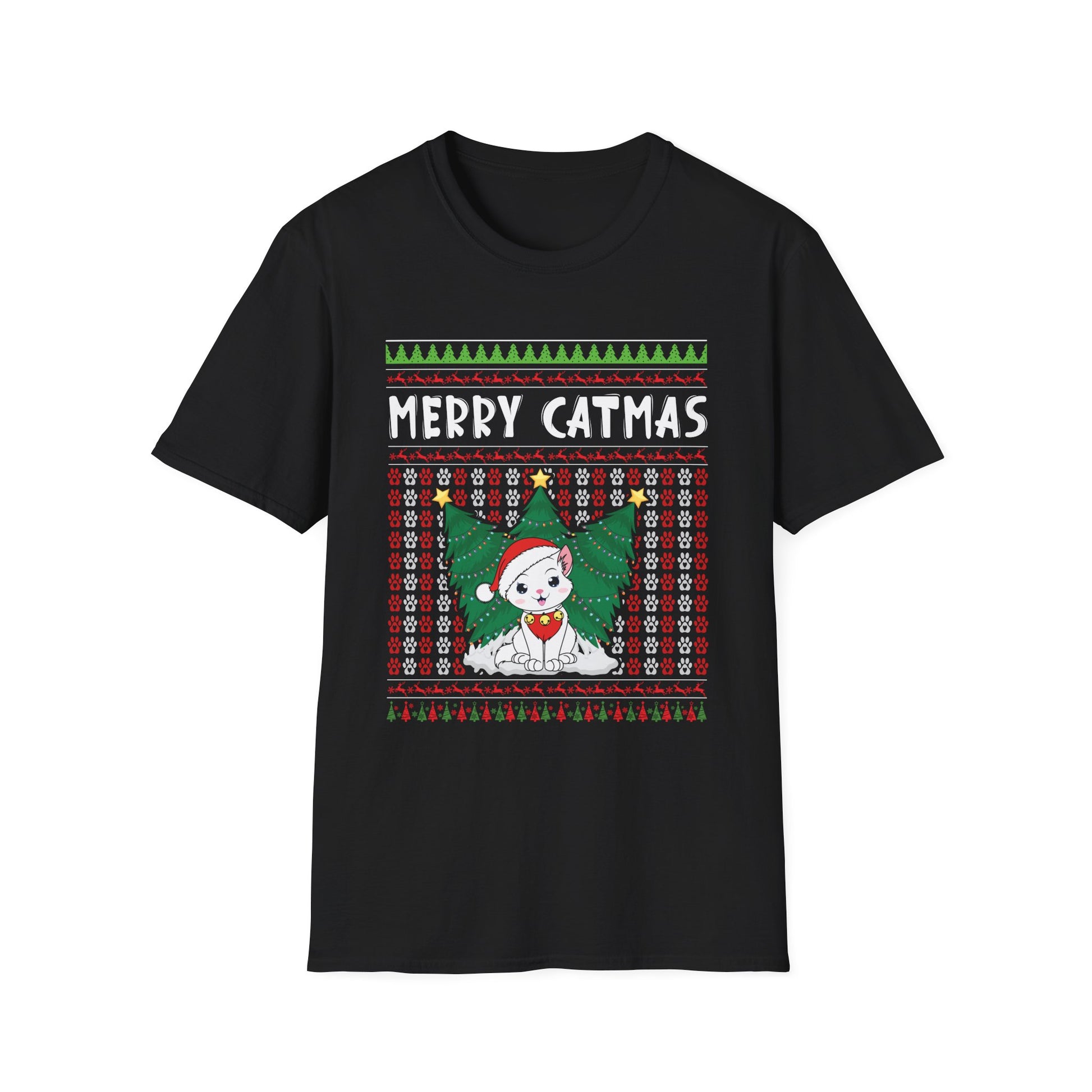 Merry Catmas T-Shirt — Cute Christmas Cat Ugly Sweater Tee