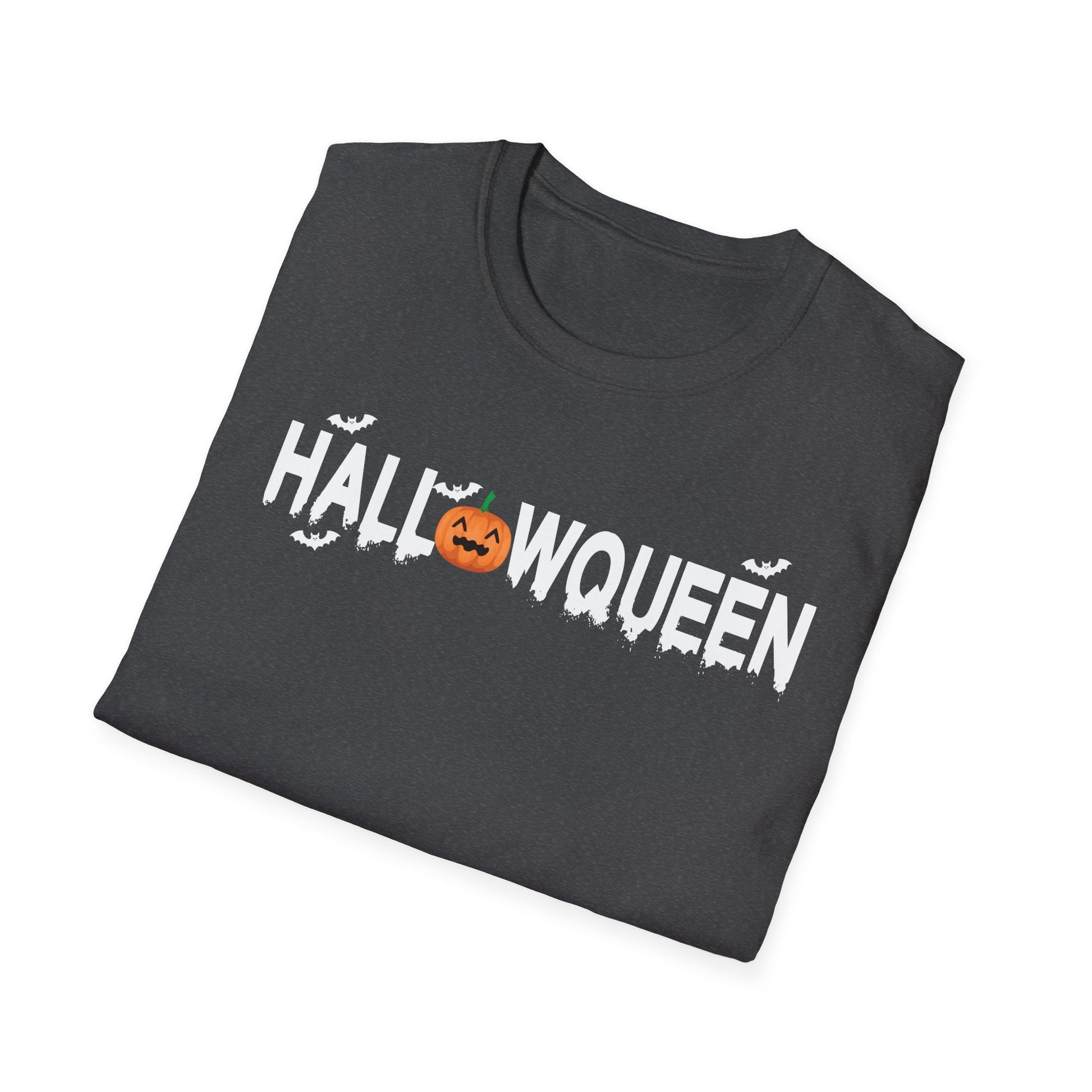 Halloween Queen T-Shirt — Cute Pumpkin & Bat Halloween Tee