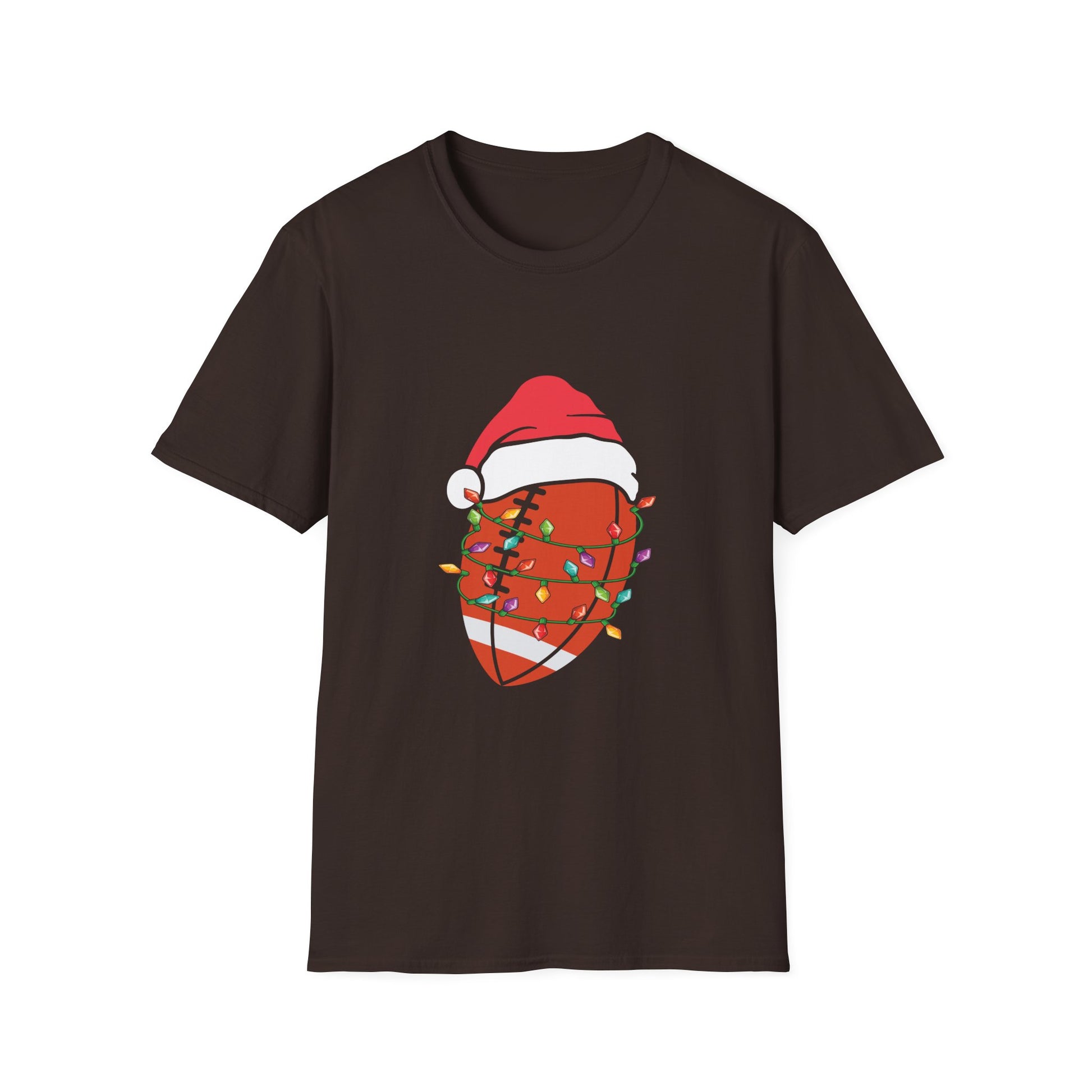 Santa Riding Motorcycle on Christmas - Biker US Flag T-Shirt-productor-mockup