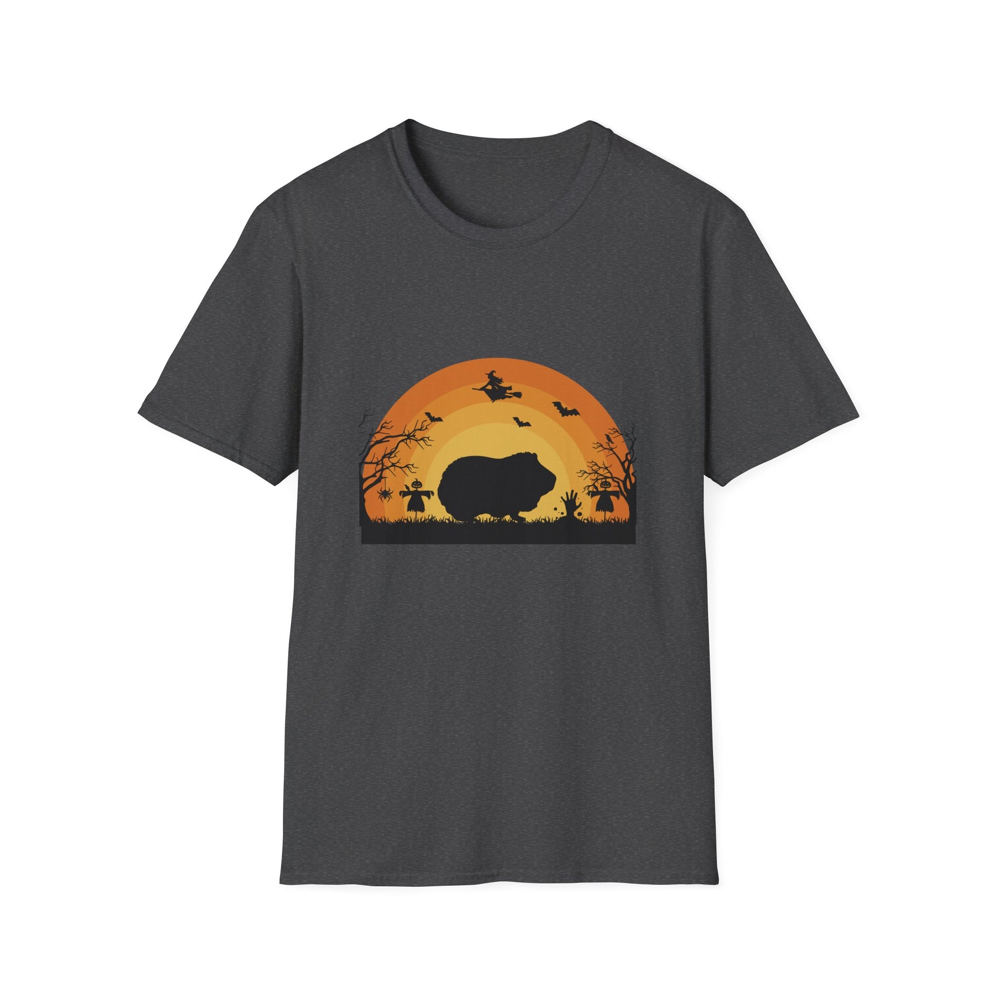 Halloween Hippo T-Shirt – Spooky Sunset Silhouette Shirt