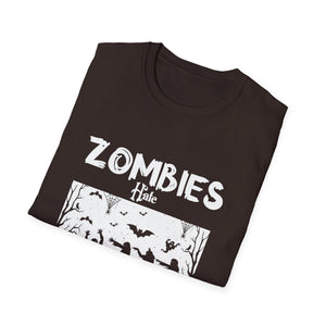 Zombies hate fast food Halloween Fan Funny Halloween T-Shirt-productor-mockup