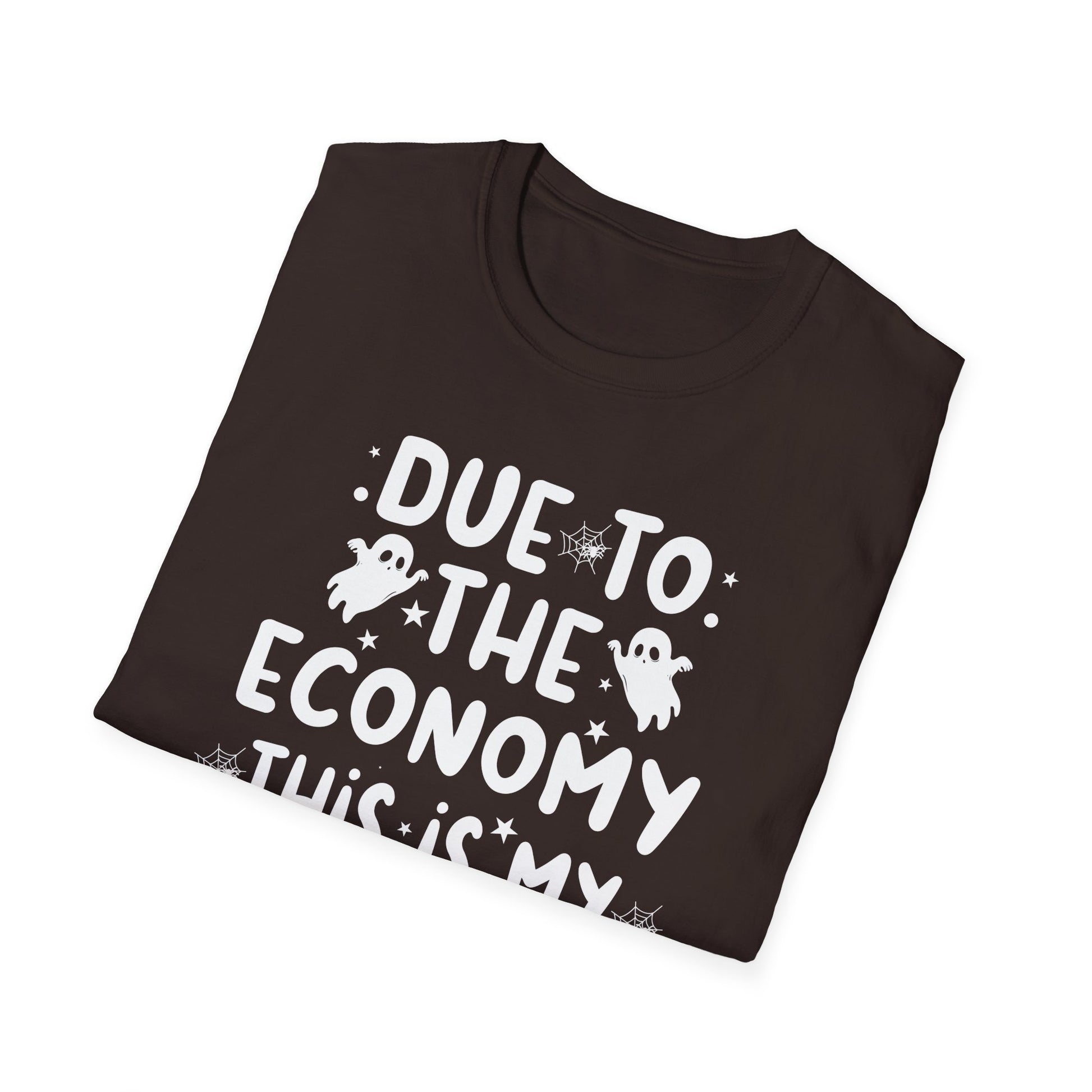 Halloween T-Shirt — “Due to the Economy This Is My Halloween Costume” Funny Ghost Tee