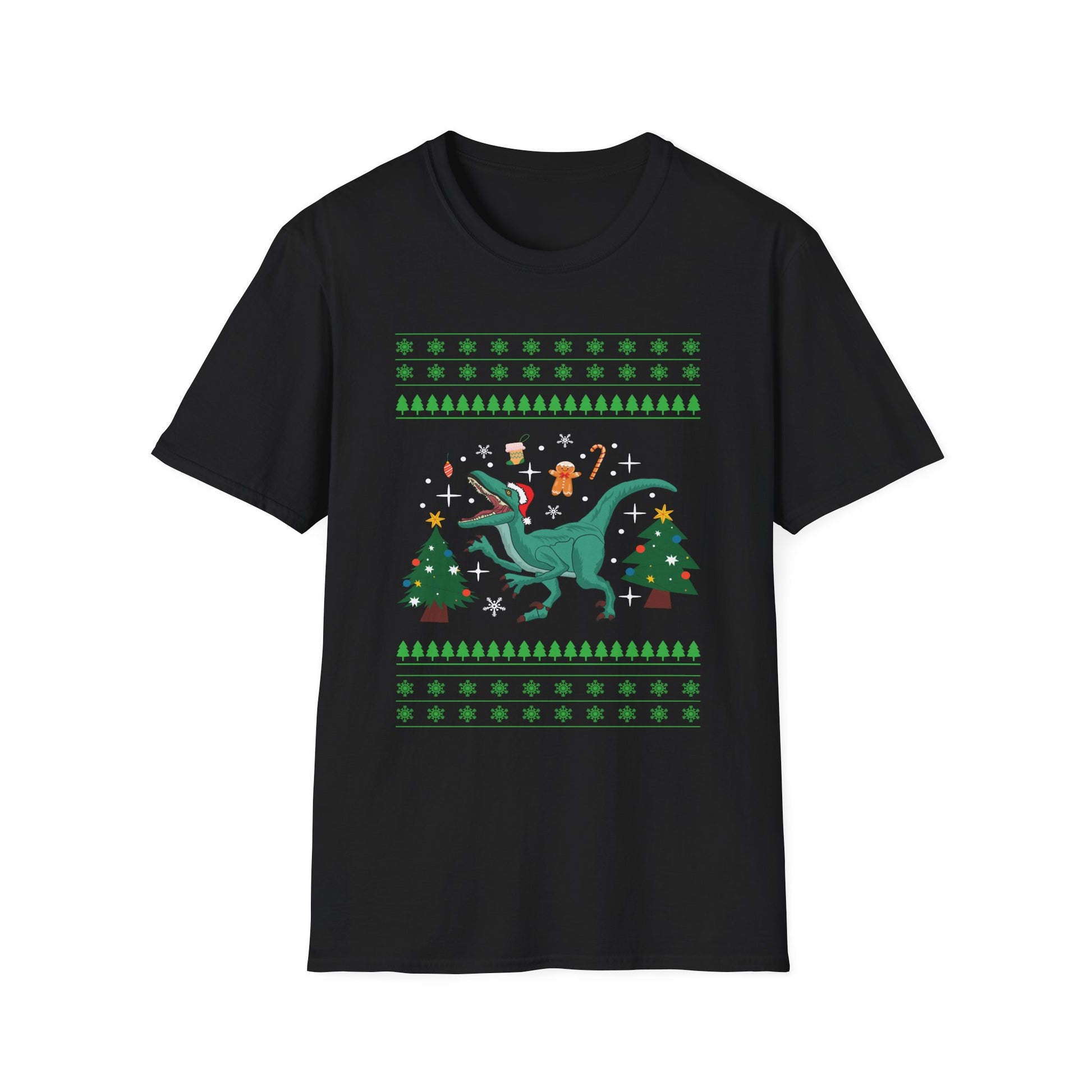T-Rex Christmas Ugly Christmas Dinosaur Unisex Softstyle T-Shirt