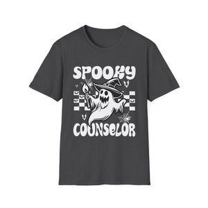 Spooky Counselor T‑Shirt — Halloween Ghost School Counselor Tee