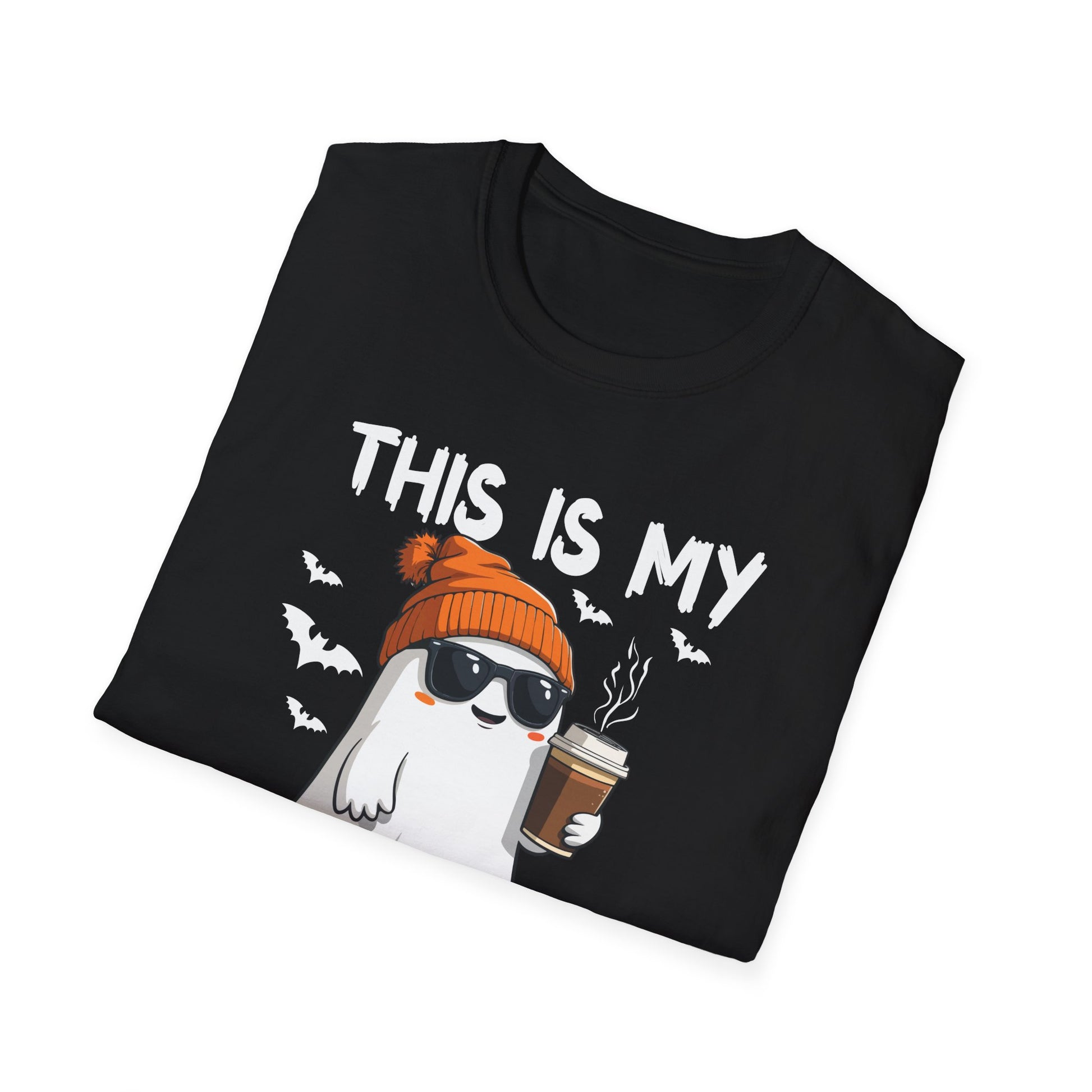 This Is My Halloween Shirt T-Shirt — Cute Ghost Pumpkin Beanie Coffee Tee