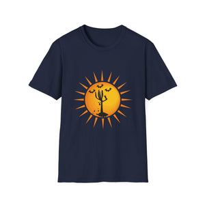 Desert Sun Halloween T-Shirt — Spooky Cactus Silhouette Tee