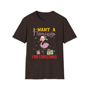 I Want a Flamingo for Christmas T-Shirt