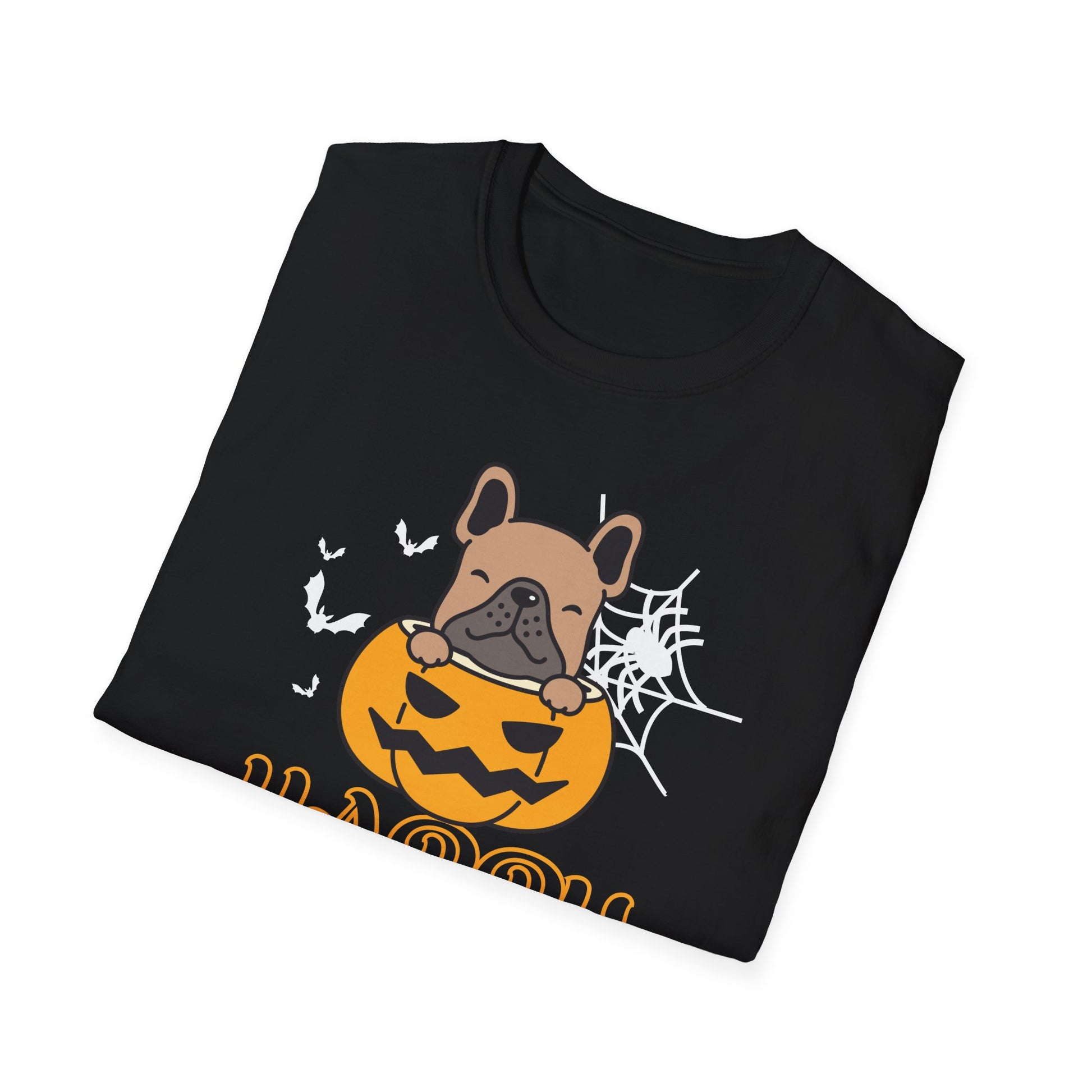 Halloween French Bulldog T-Shirt - "Happy Halloween" Pumpkin Pup Tee