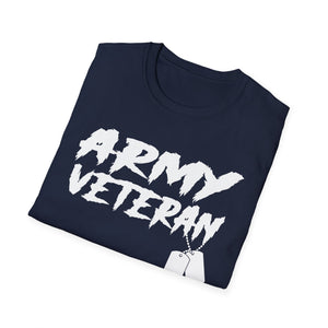Army Veteran T-Shirt with Dog Tags – Patriotic Military Pride Tee