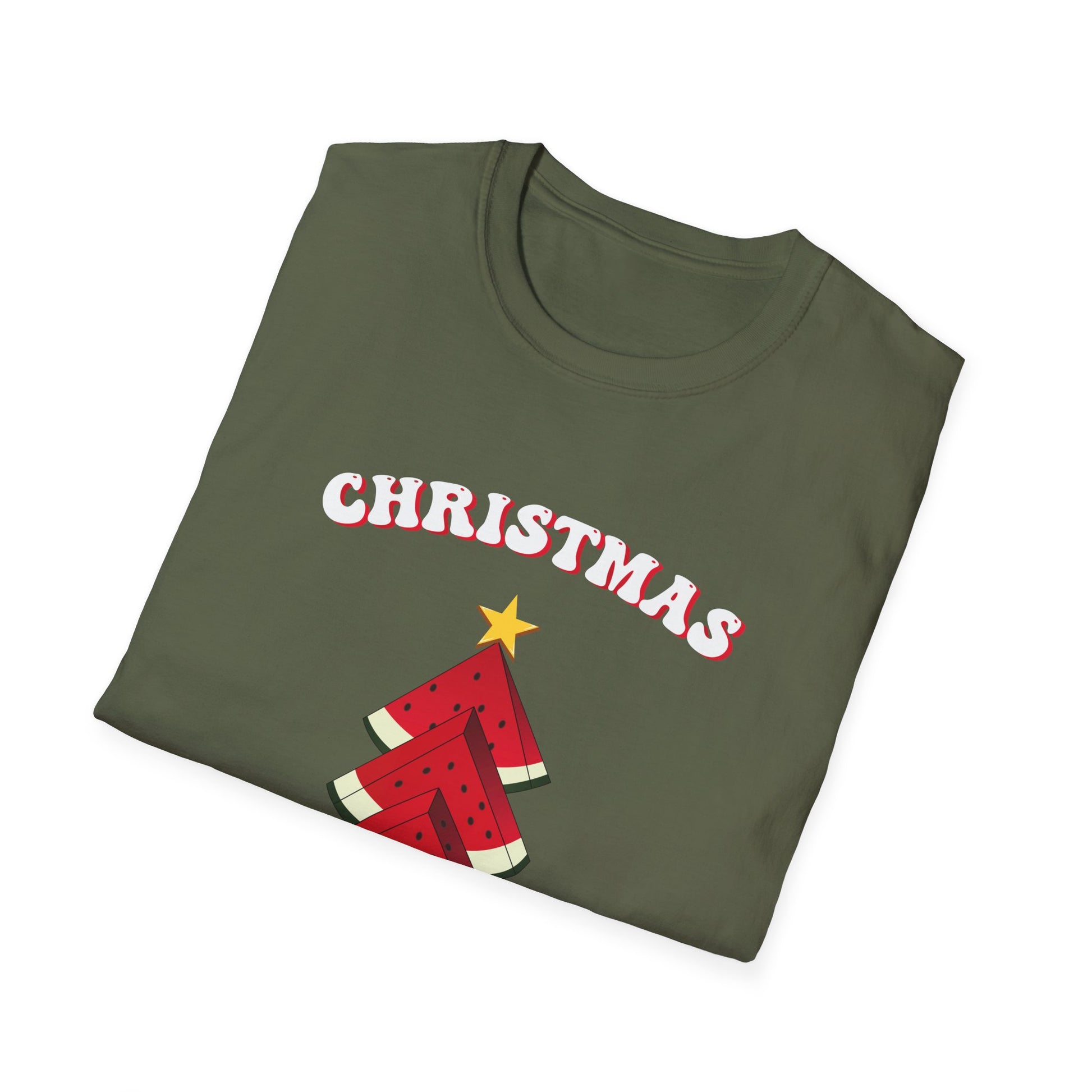 T-Shirt — Christmas in August Watermelon Tree Graphic Tee