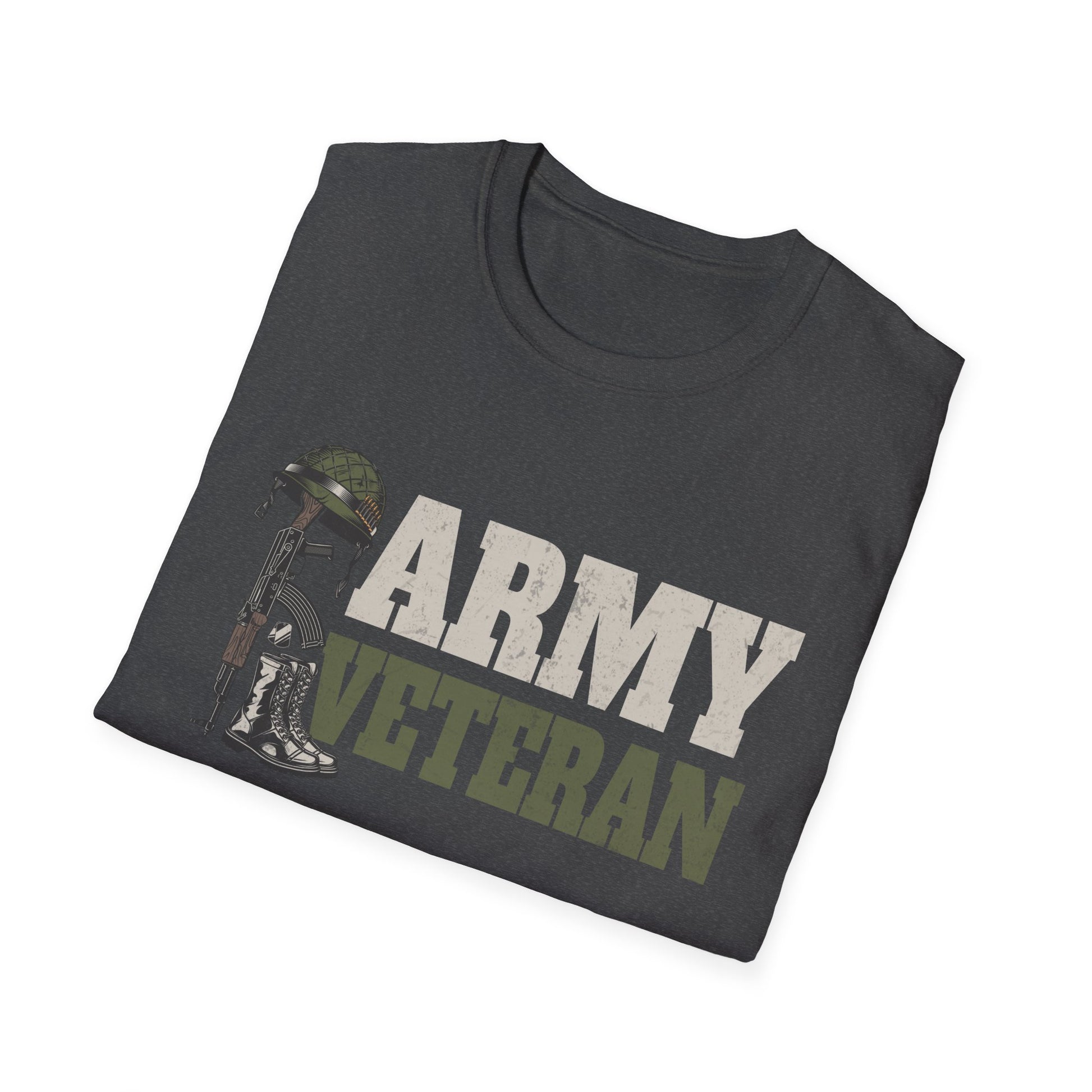 Army Veteran T-Shirt — Fallen Soldier Helmet Tribute