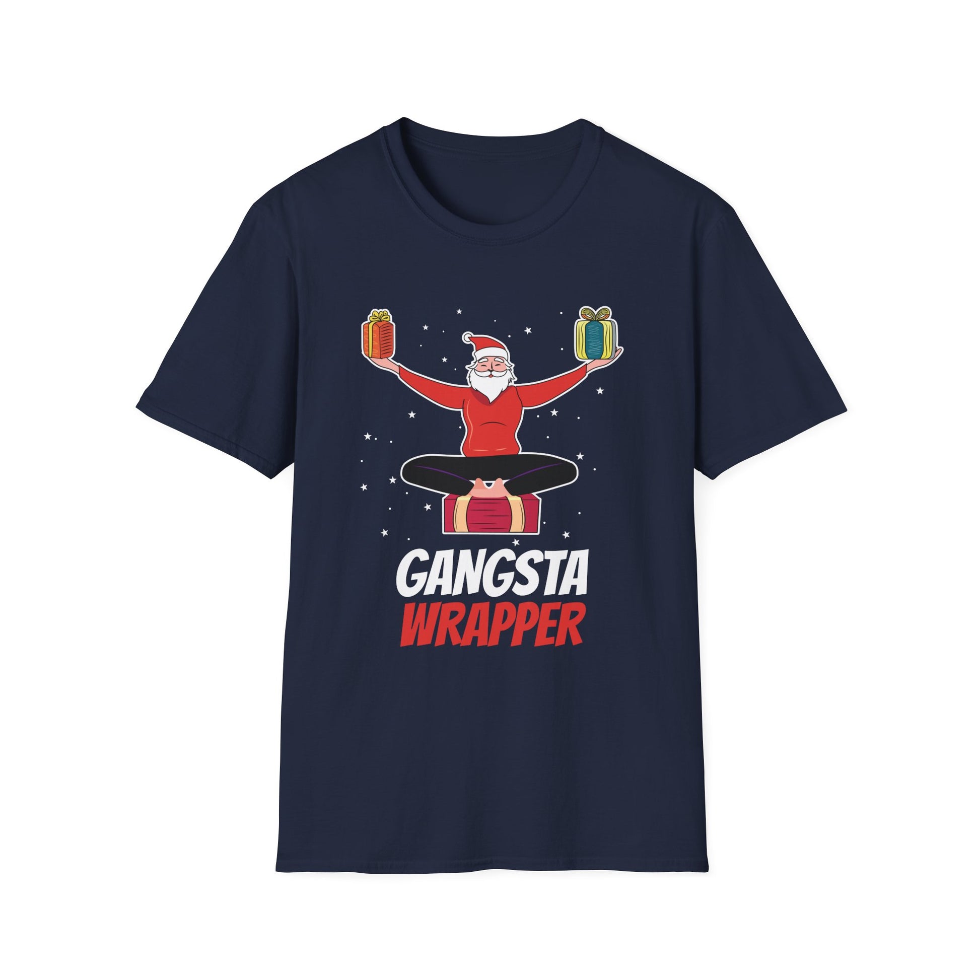 Funny Christmas Pajama Gangsta Wrapper Christmas Unisex Softstyle T-Shirt