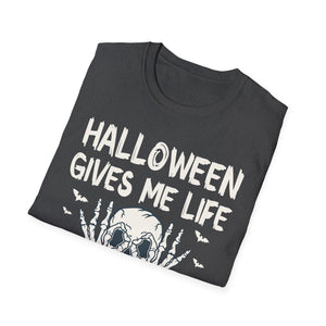 Halloween Gives Me Life T-Shirt — Skull & Bats Halloween Tee