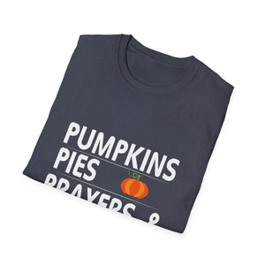 Pumpkins, Pies, Prayers & Pregnancy Unisex Softstyle T-Shirt