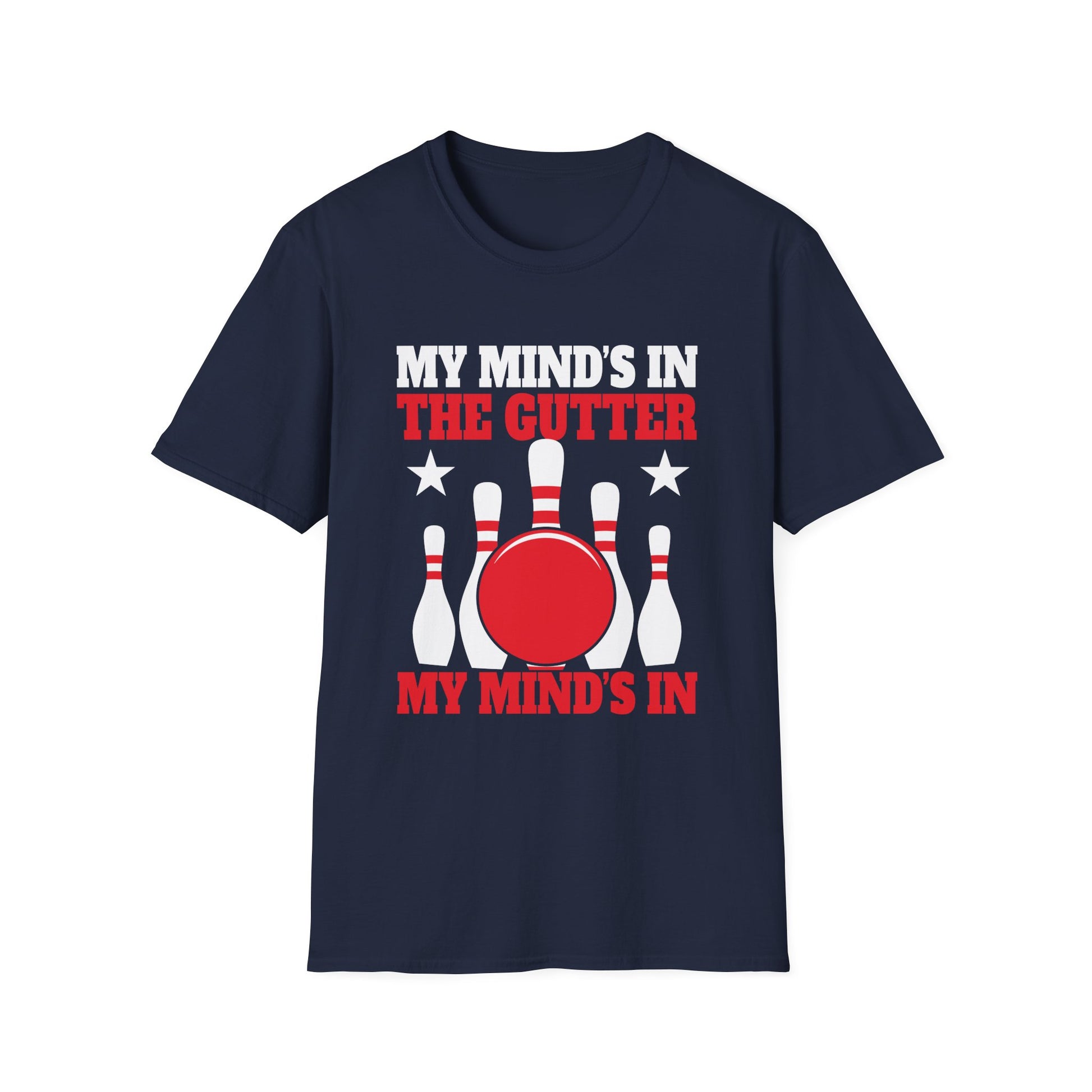 Bowling T‑Shirt — "My Mind's in the Gutter" Funny Bowling Shirt