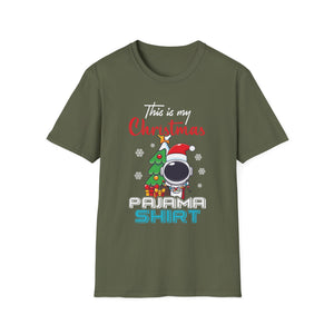 Astronaut Christmas Pajama Space Tree Snowflakes Xmas Gifts Unisex T-Shirt