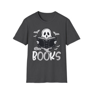 Halloween Ghost Reading 'Books' T-Shirt