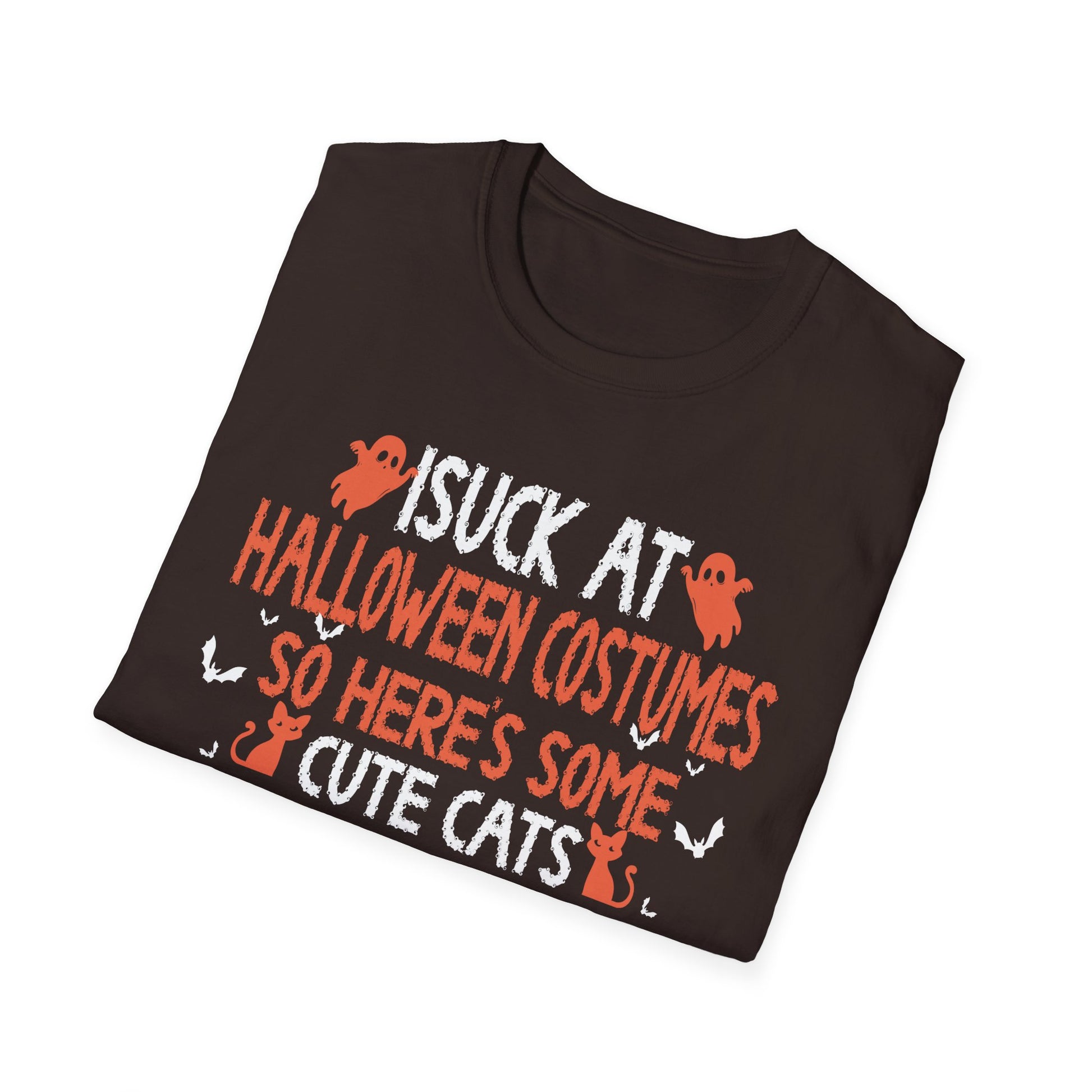 Halloween Cat T-Shirt — "I Suck at Halloween Costumes So Here’s Some Cute Cats" Funny Graphic Tee