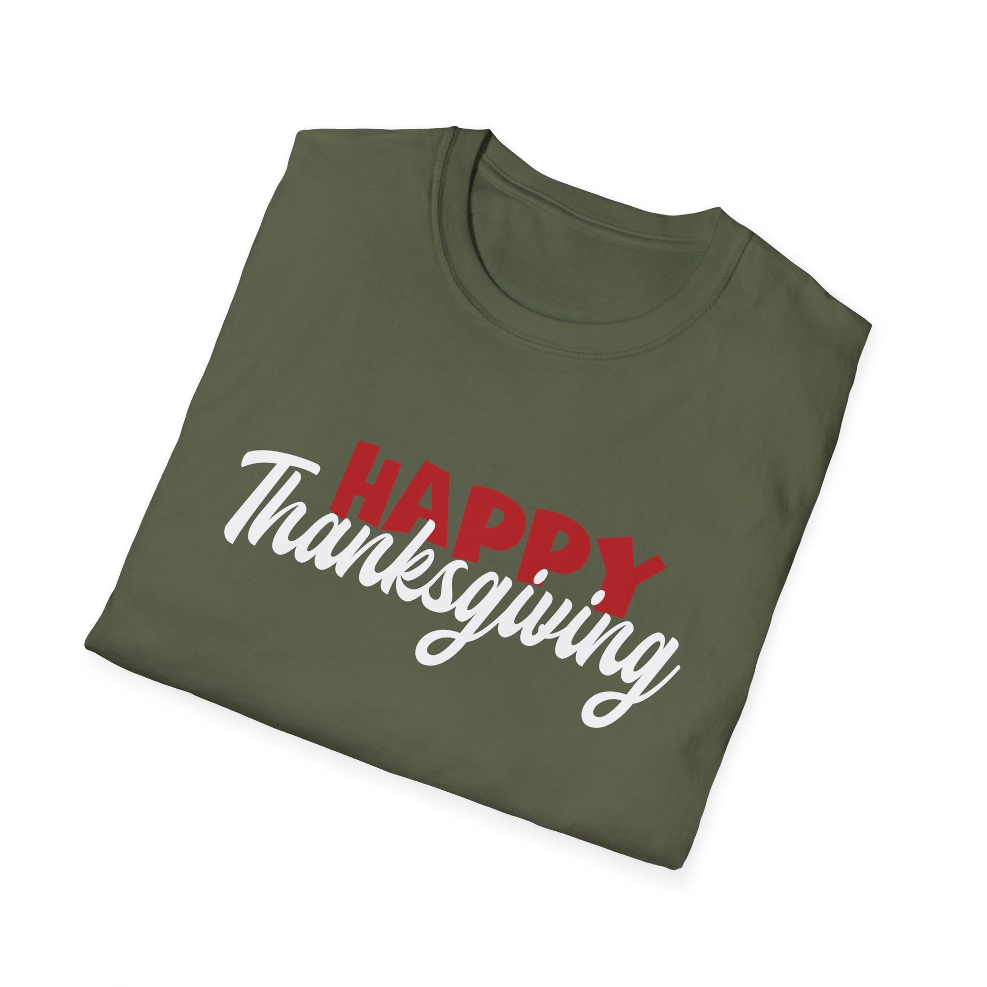 Thanksgiving T-Shirt — "Happy Thanksgiving" Script Holiday Tee
