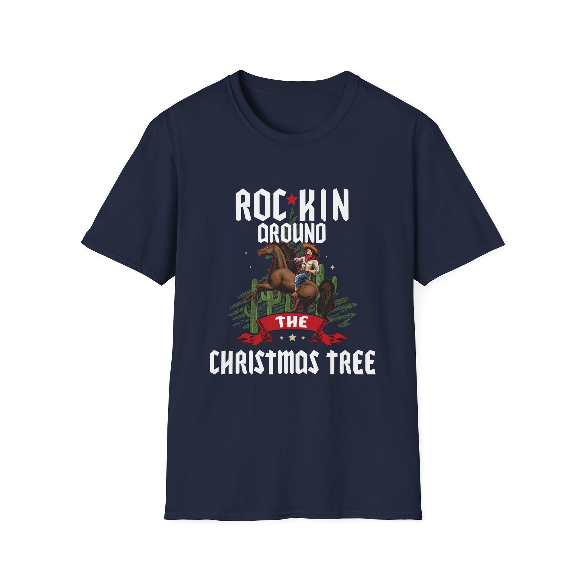 Rocking Around The Christmas Tree Cowboy Christmas Western Unisex T-Shirt