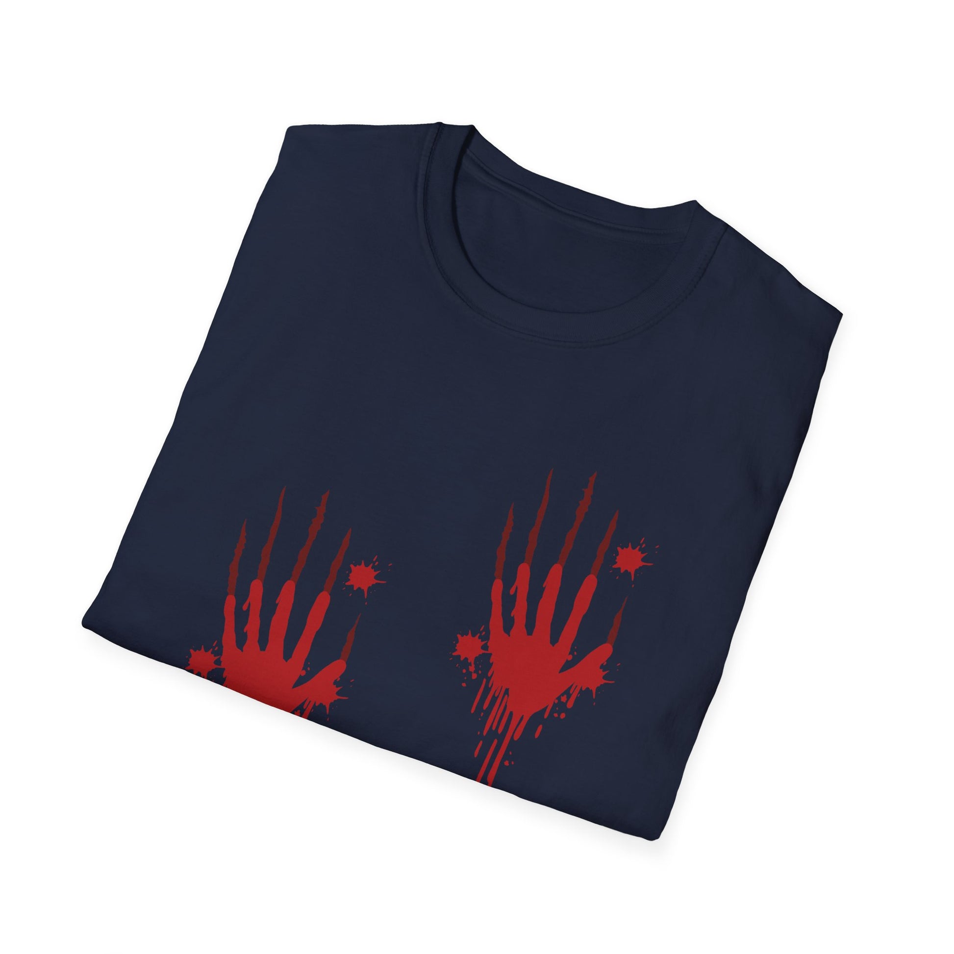 Horror Red Bloody Handprints T-Shirt — Halloween Graphic Tee