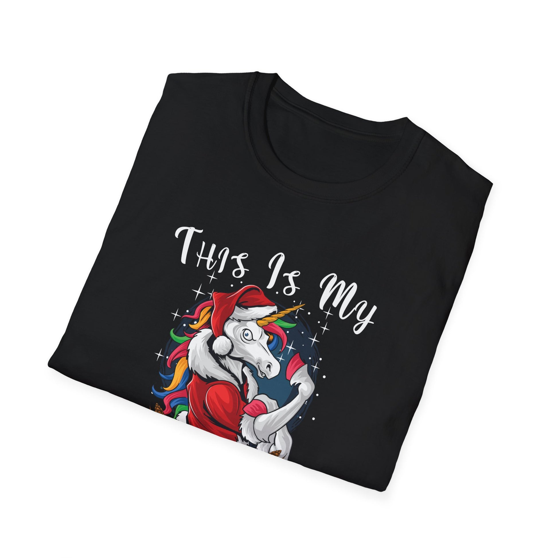 Christmas Pajama Shirt T-Shirt — 'This Is My Christmas Pajama Shirt' Unicorn Holiday Tee