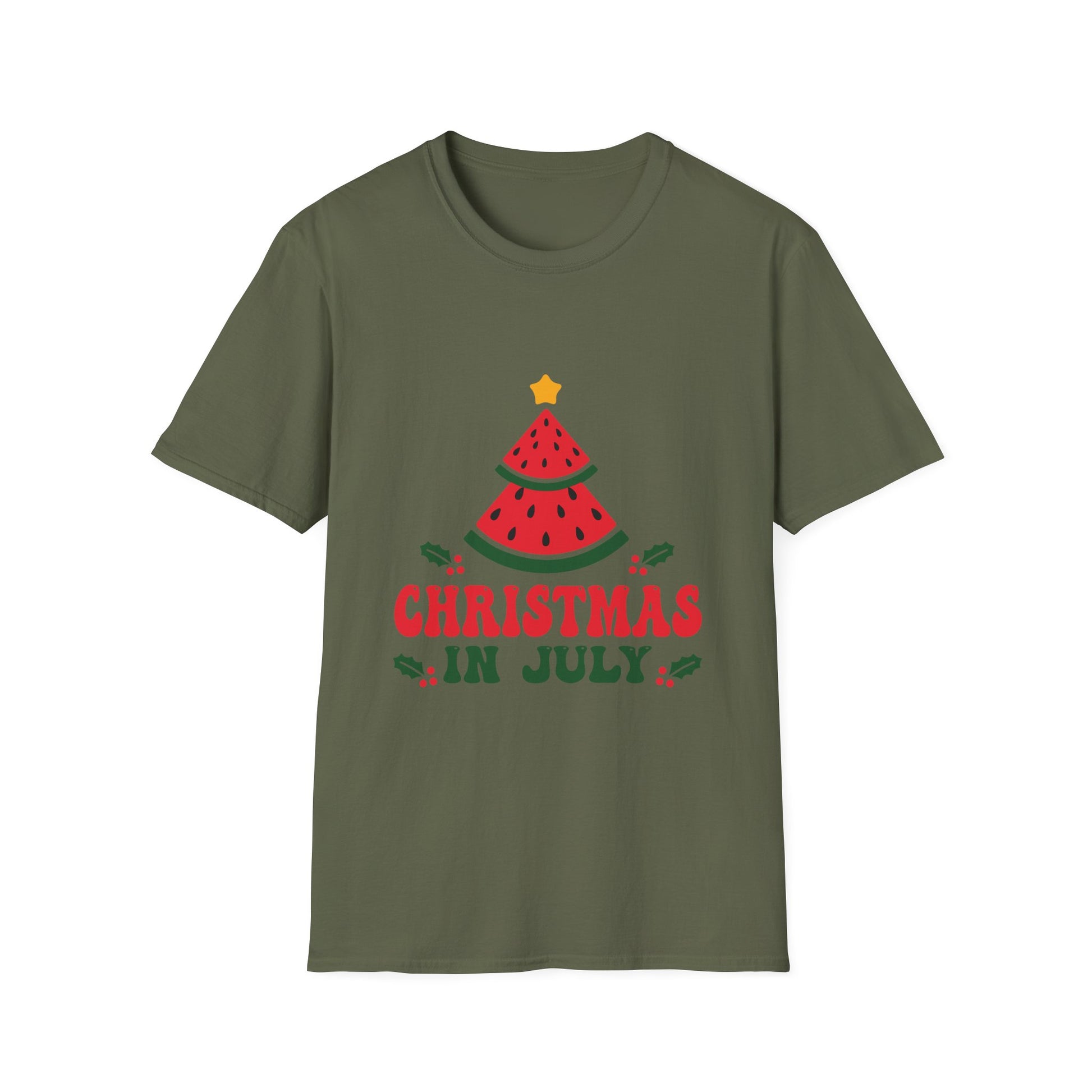 Christmas In July Watermelon Christmas Tree Unisex T-Shirt