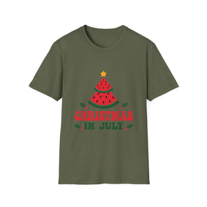 Christmas In July Watermelon Christmas Tree Unisex T-Shirt