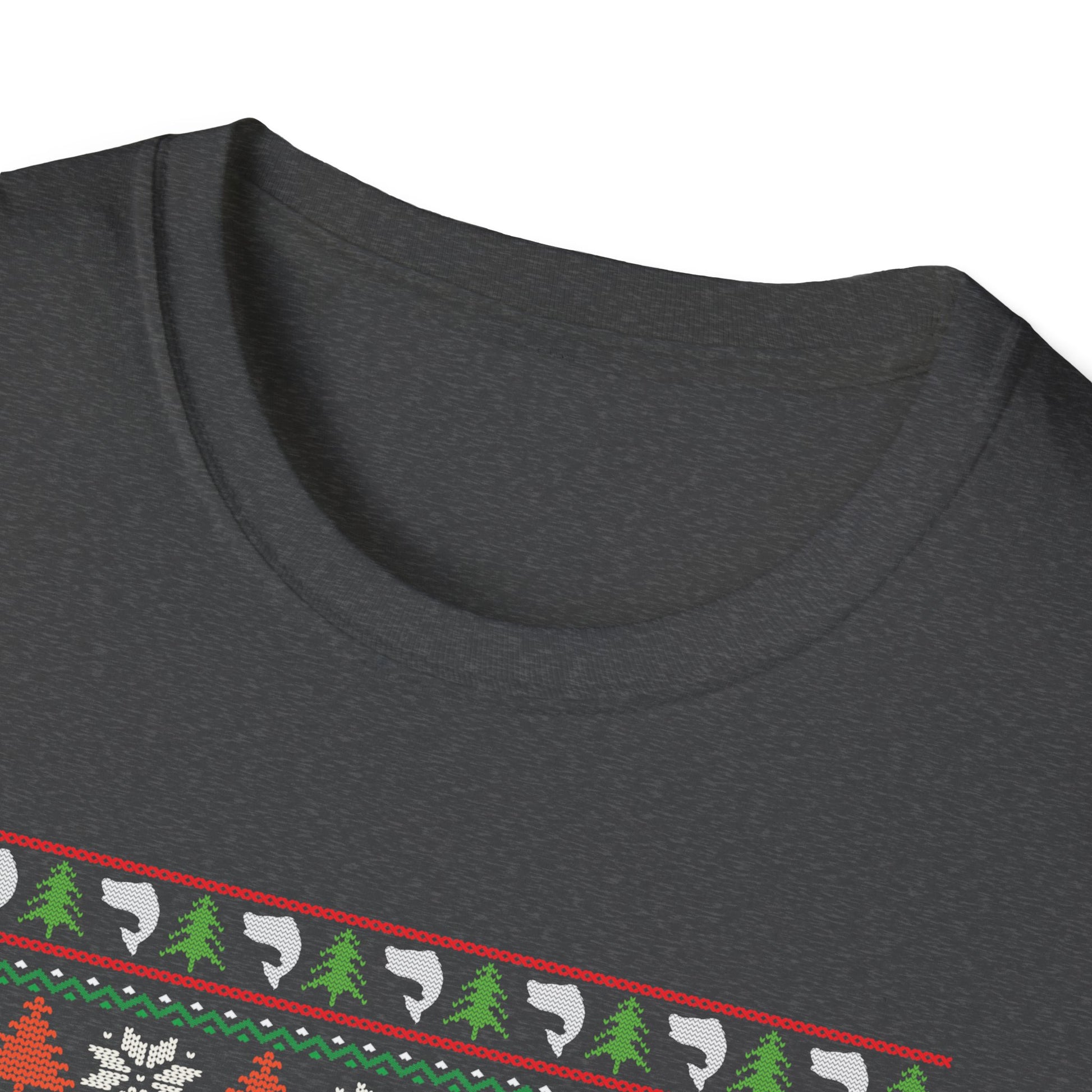Shark Christmas Santa Hat Ugly Christmas Sweater Unisex Softstyle T-Shirt